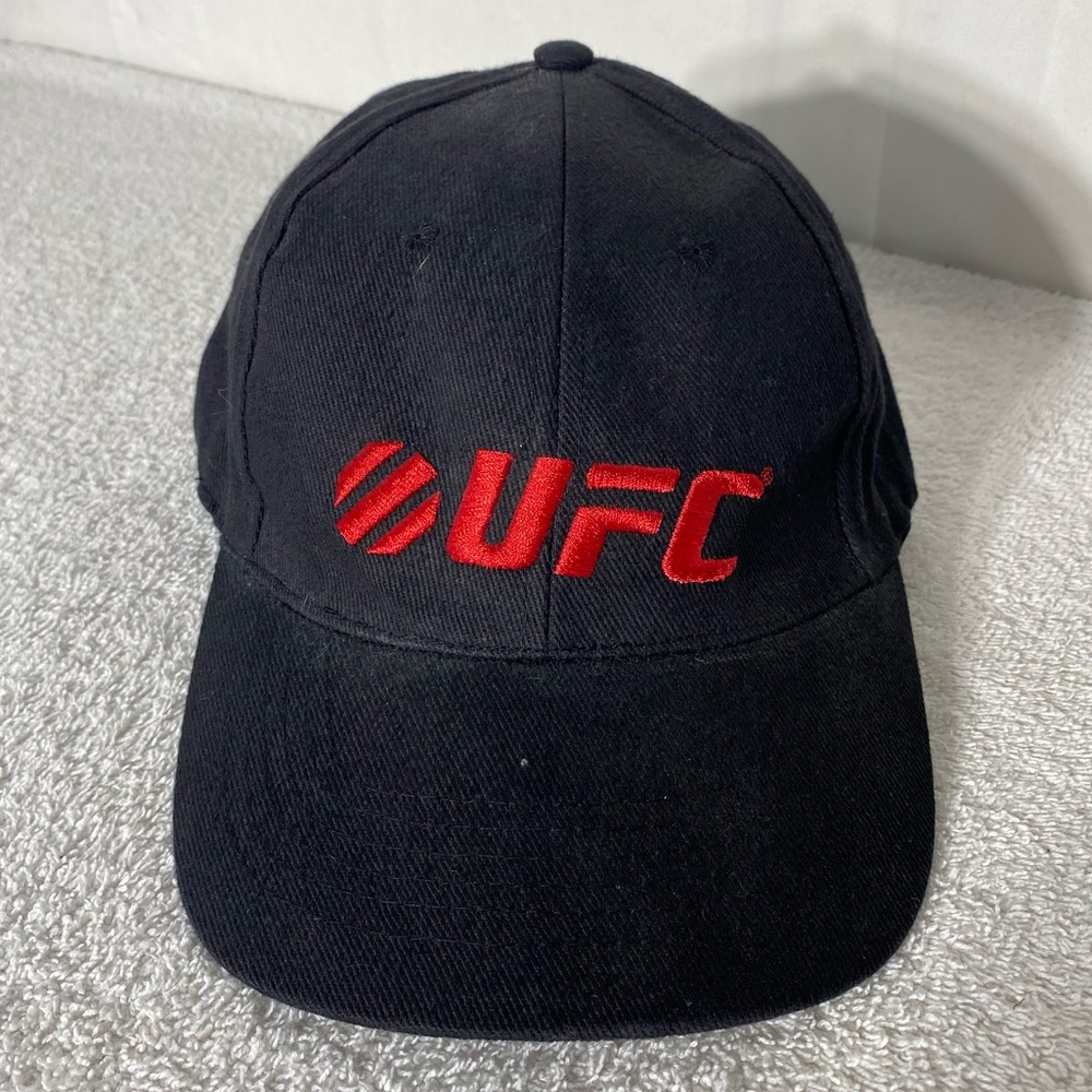 H2 Promotions UFC Black Baseball Cap W Red Embroidered Logo
